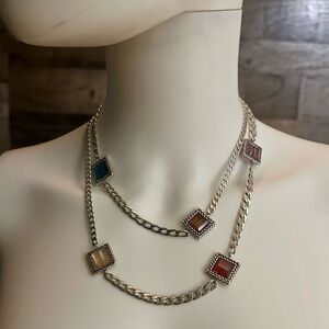 Brighton Vintage Multi-Colored Rotating Cube Necklace